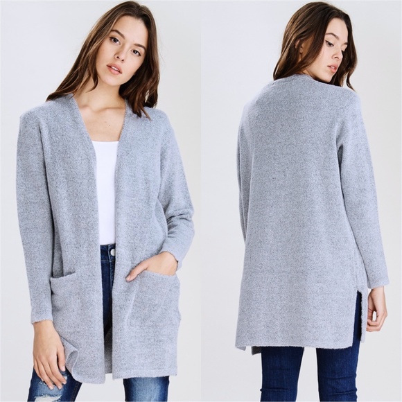 Light Gray Soft Cardigan - Picture 2 of 2